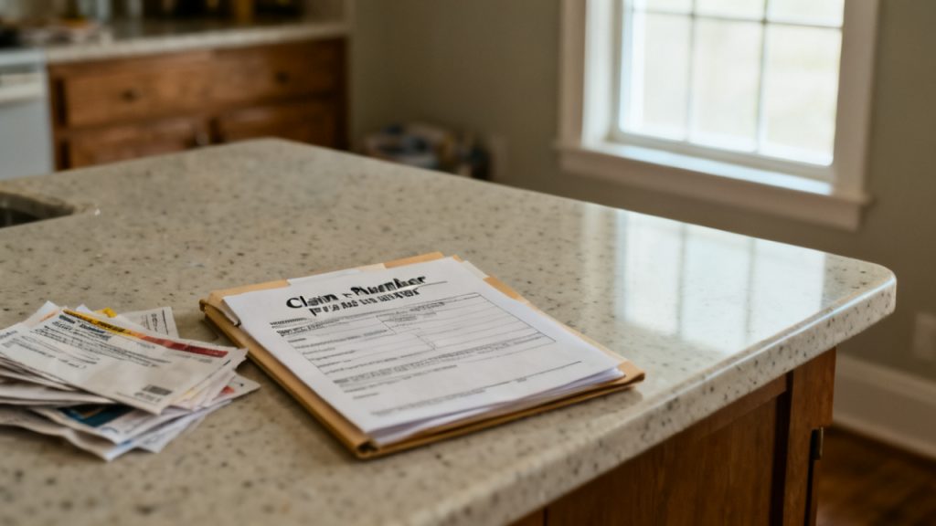 folding card table setup for Claim Number Policy Number