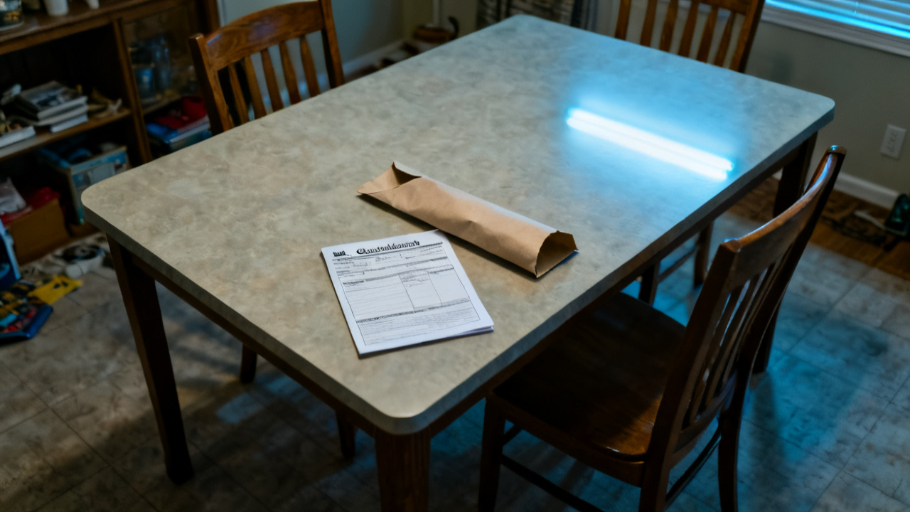 Household kitchen island with auto declaration page
