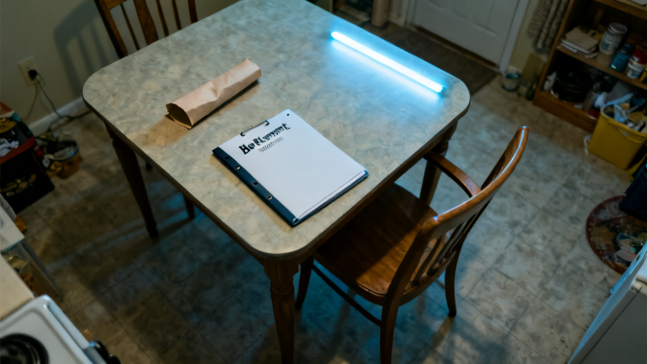 betterment line wear item folder waiting on a patio table