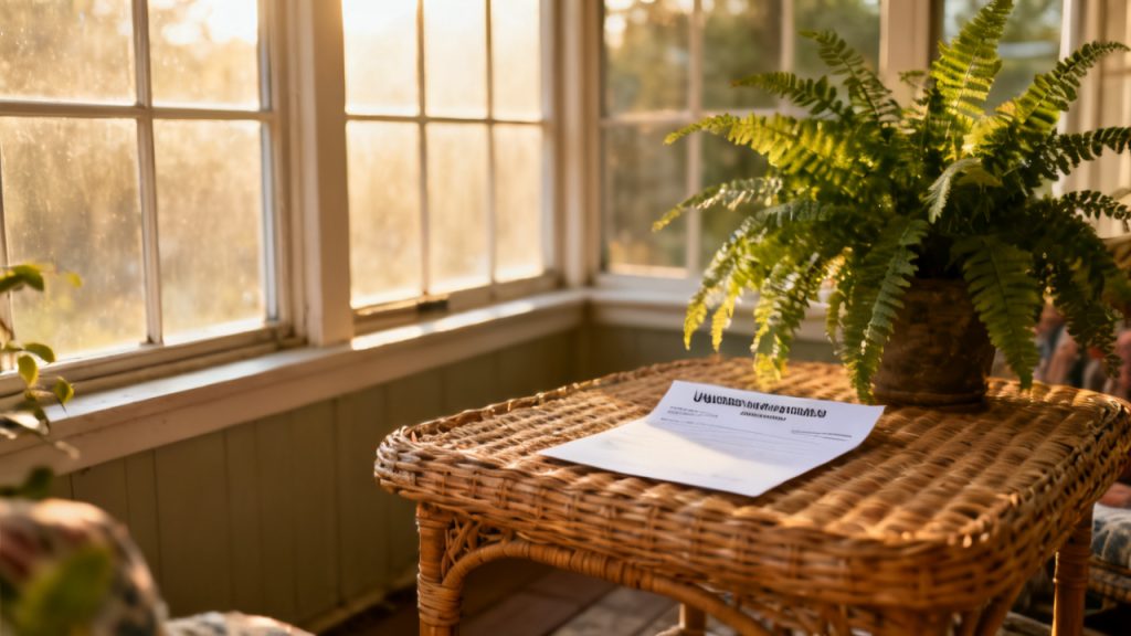 Household folding card table with uninsured motorist letter liability