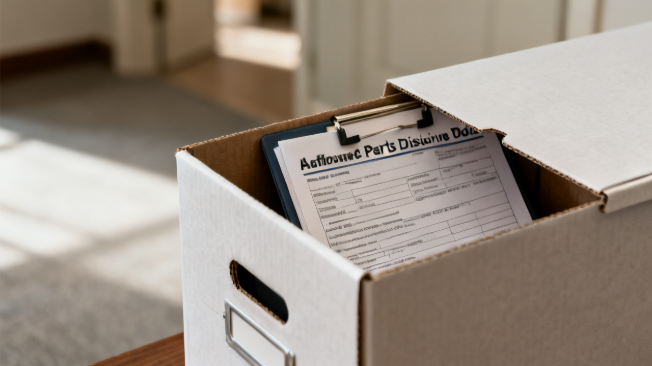 closed packet with aftermarket parts disclosure estimate folder