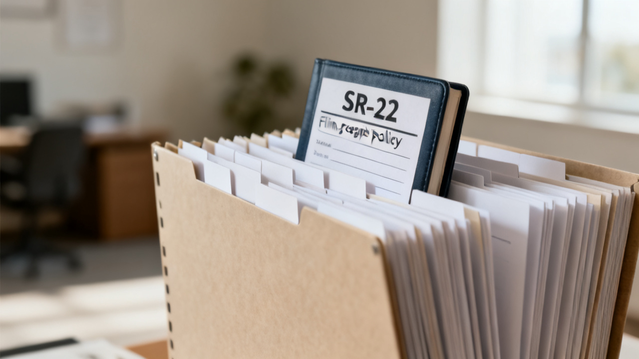 manila folder with sr-22 filing receipt policy folder