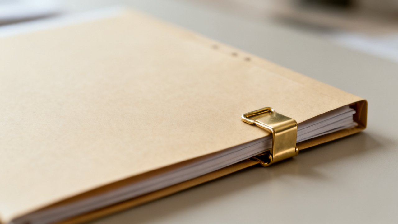 401 k statement folder close-up, unlabeled