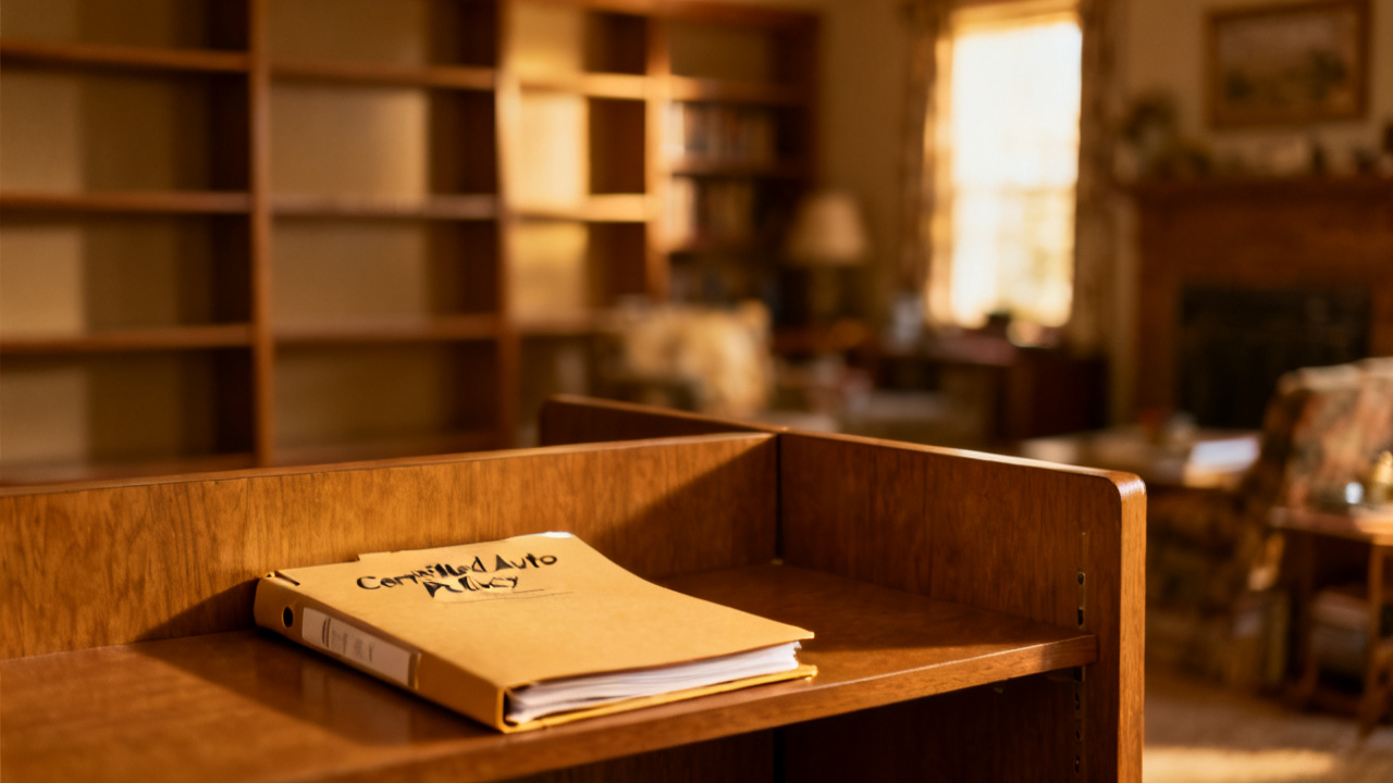 Request Certified Auto Policy scene at a nightstand