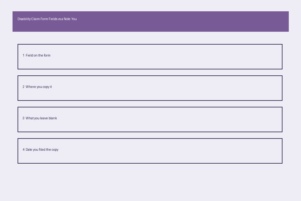 Disability Claim Form Fields comparison card