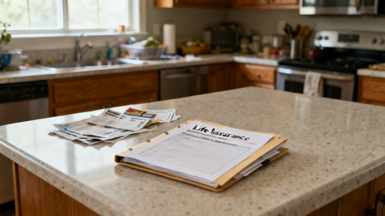 life-insurance imputed income line folder waiting on a dining table