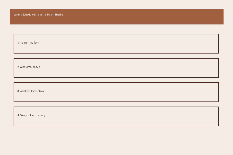 Diagram of vesting schedule line match fields