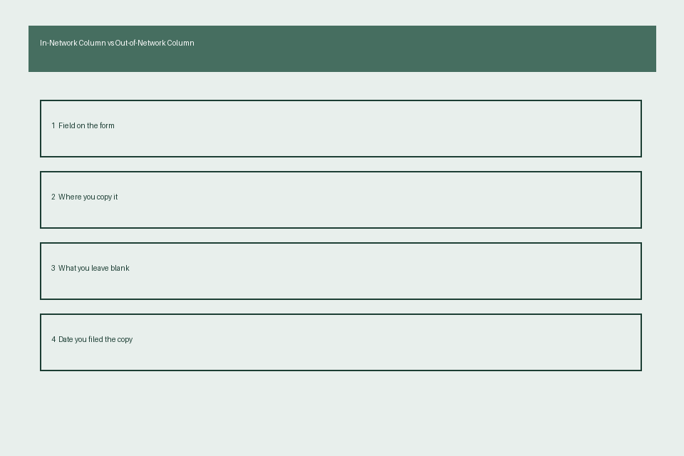 In-Network Column Out-of-Network Column comparison card