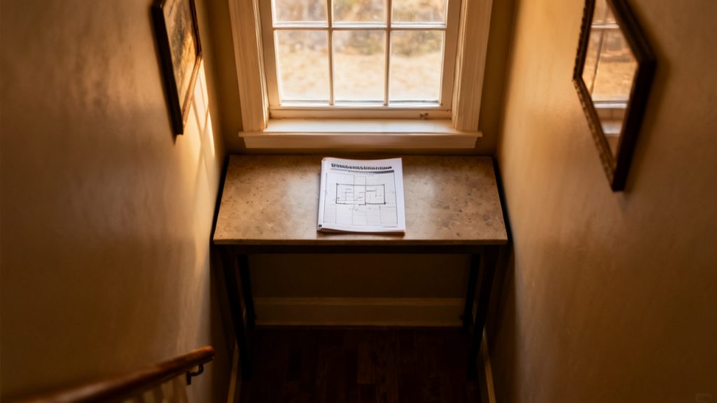kitchen table setup for Plan Amendment Page Booklet