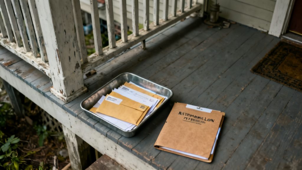 Retirement Loan Statement Hardship scene at a bedroom dresser