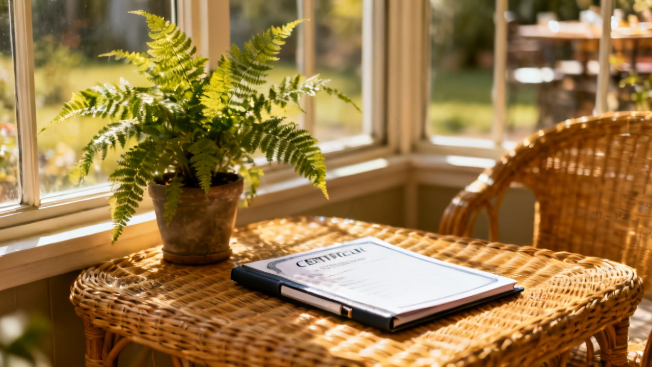 Household spare-room folding table with certificate insurance folder