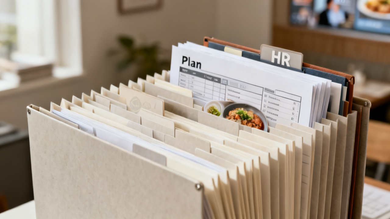 plan document copy hr folder beside a unlabeled tab