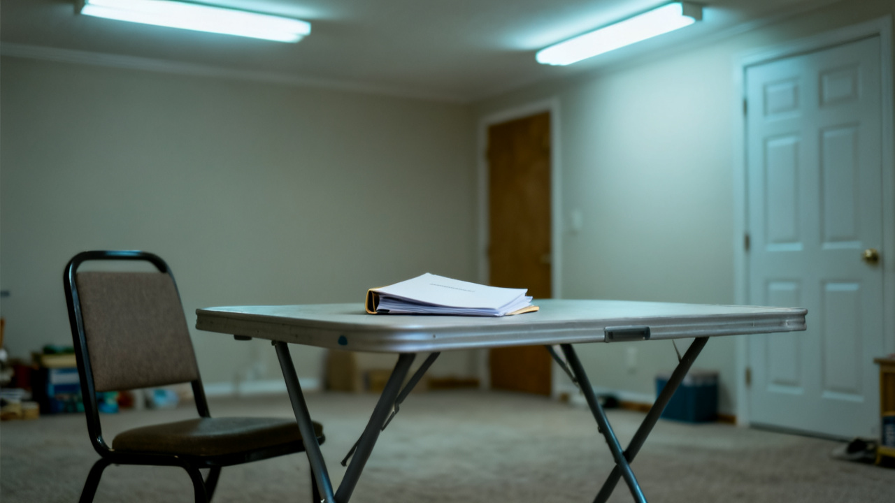 Waiver Subrogation scene at a spare-room folding table