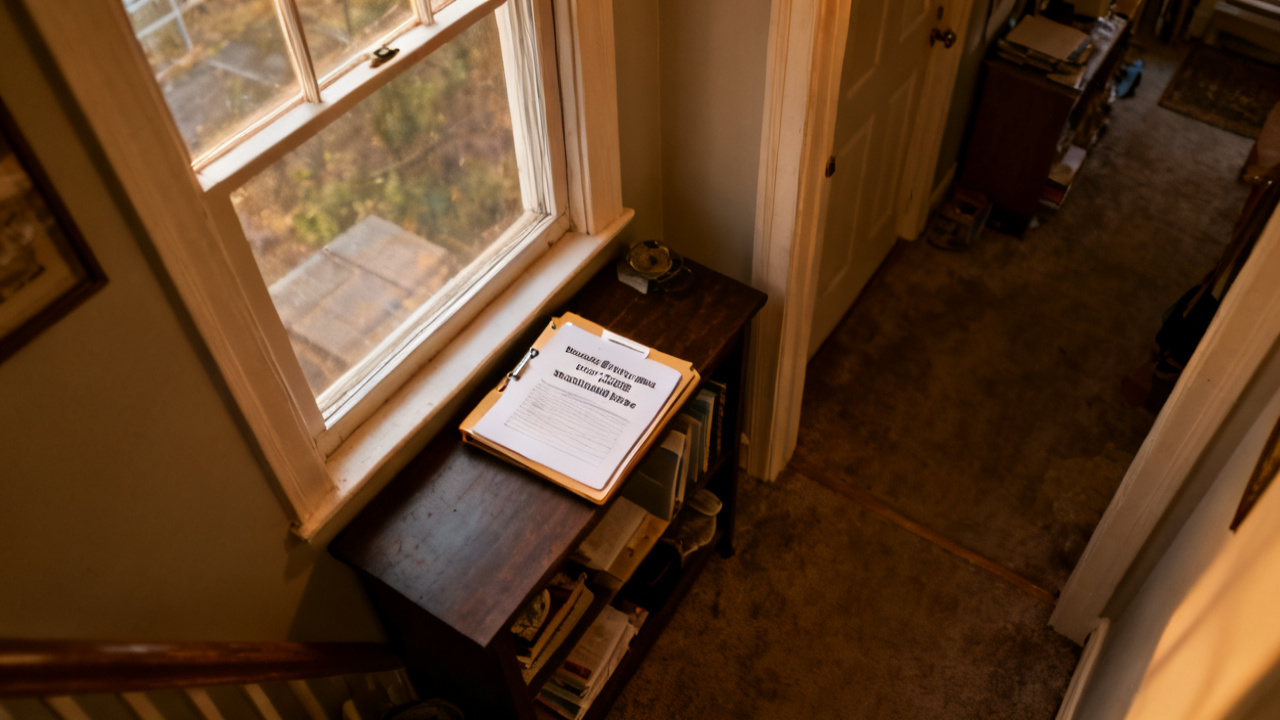 Quiet mudroom bench for completed operations ongoing operations folder
