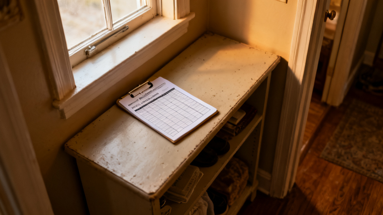 deficiency letter certificate tracker waiting on a spare-room folding table