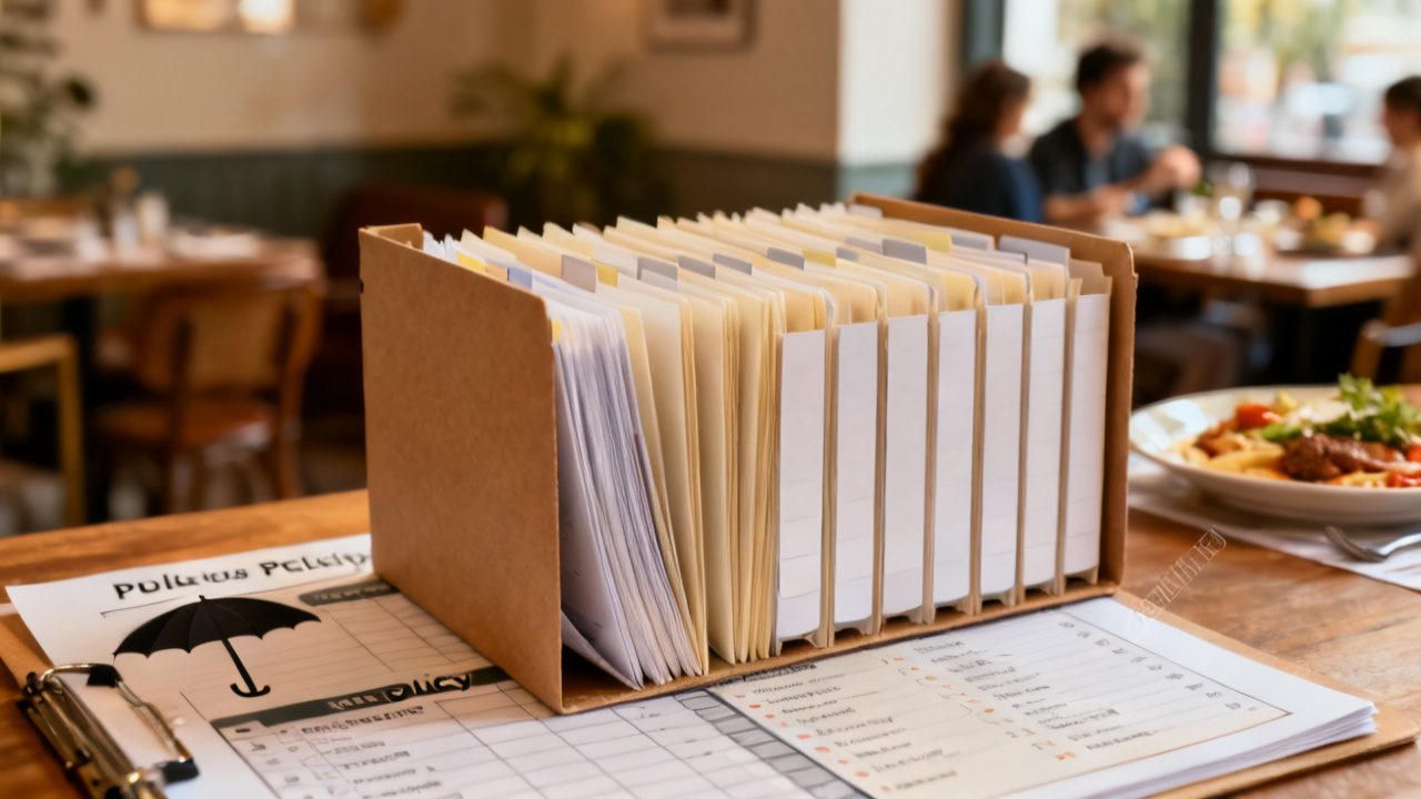 umbrella schedule underlying policy beside a endorsement folder